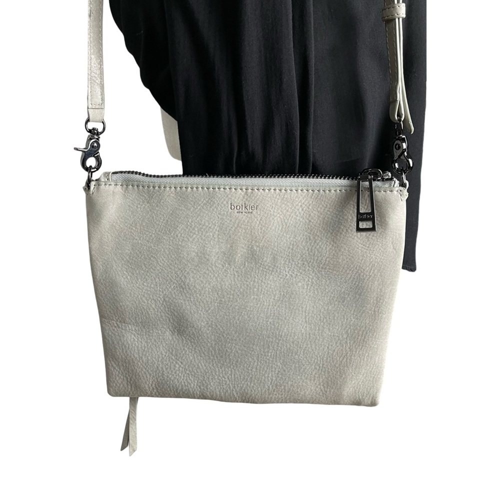 BOTKIER Trigger Crossbody Leather Handbag Gray Quiet Luxury Western Moto EUC - Picture 3 of 12